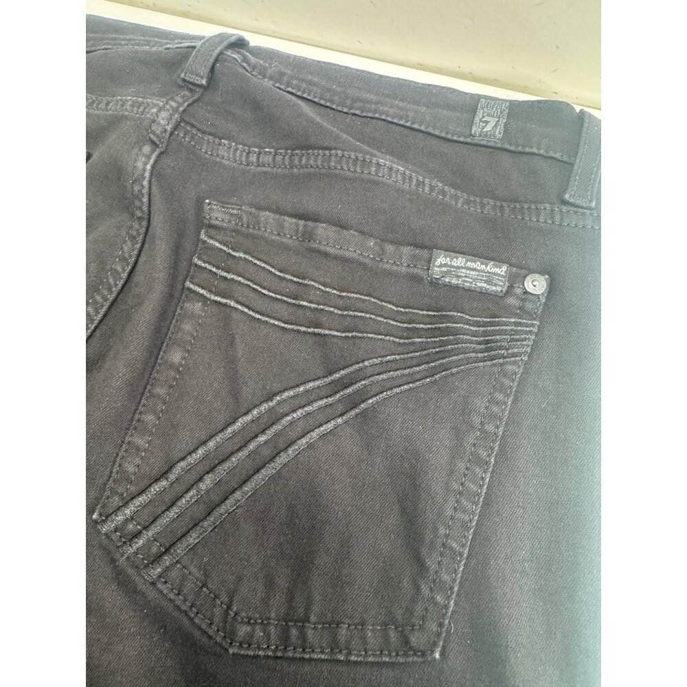 7 For All Mankind Dojo Womens Jeans 31X30 Flare Leg Black Denim Wide Leg Stretch - Picture 5 of 13